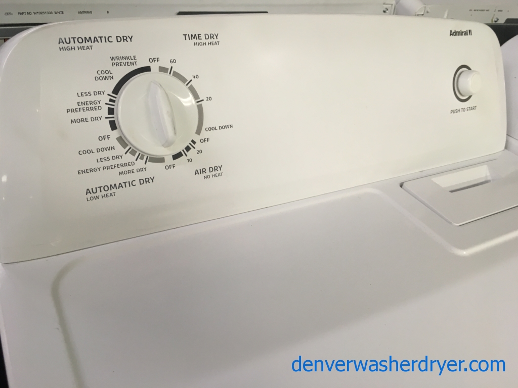Quality Refurbished Admiral (Maytag) Full-Sized Top-Load Washer & Electric Dryer, 1-Year Warranty