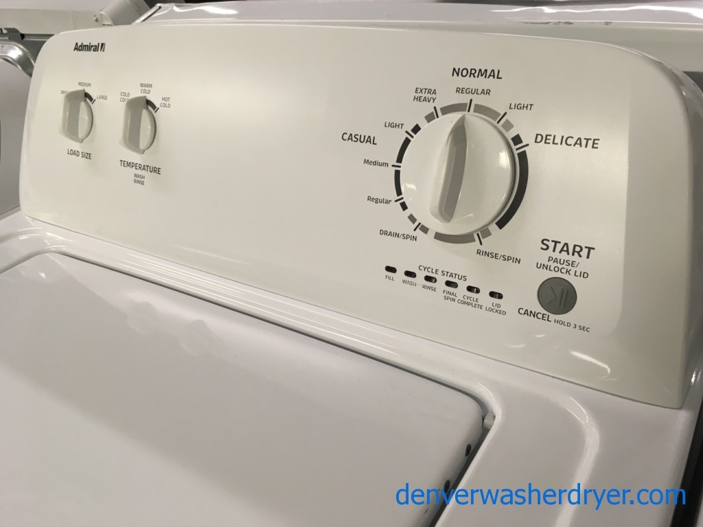 Quality Refurbished Admiral (Maytag) Full-Sized Top-Load Washer & Electric Dryer, 1-Year Warranty