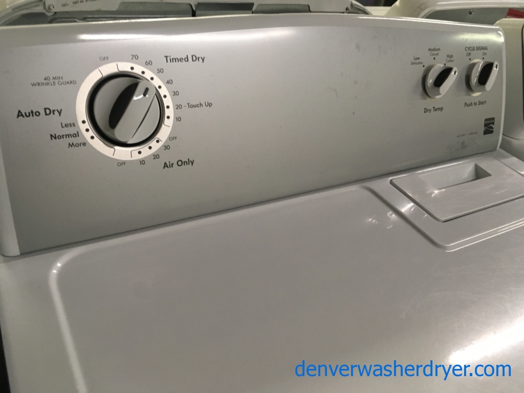 27″ Quality Refurbished HE Kenmore Top-Load Washer w/Auto-Load Sensing & Electric Dryer Set, 1-Year Warranty