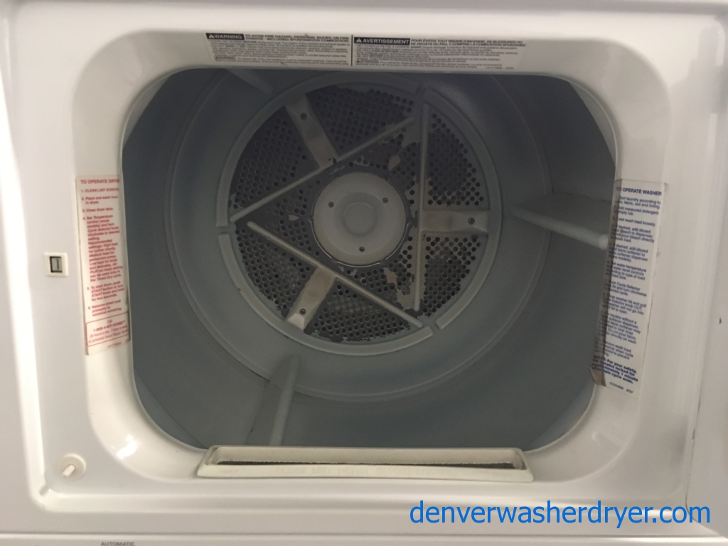 27″ Kenmore Stackable (Unitized) Full-Sized Washer, Electric Dryer, Combo, Quality Refurbished, 1-Year Warranty