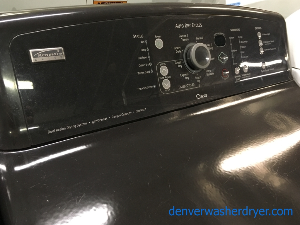 Slick Kenmore Oasis Direct-Drive Washer, Electric Dryer, Metallic Grey, Energy Star, HE, Quality Refurbished, 1-Year Warranty