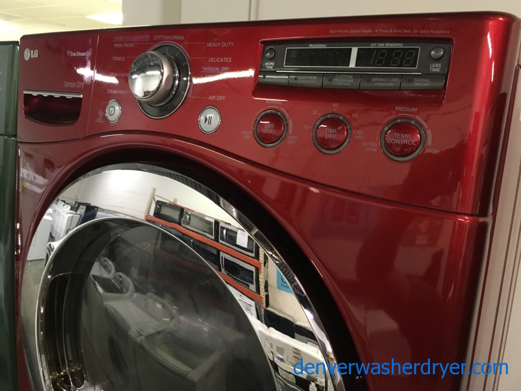 Quality Refurbished 27″ LG Front-Load Stackable Direct-Drive Steam-Washer w/Sanitary & Electric Steam-Dryer, 1-Year Warranty