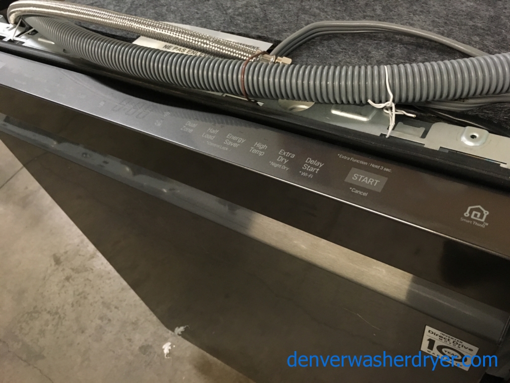 Brand-New Dishwasher, LG Black Stainless Steel Top Control, QuadWash, 24″, Wi-Fi Enabled, Energy Star