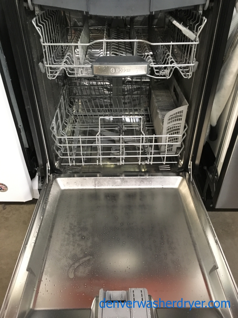 Brand-New Bosch 500 Series Stainless Steel Dishwasher, 24″, Pocket Handle, Top Control, Energy Star, 1-Year Warranty