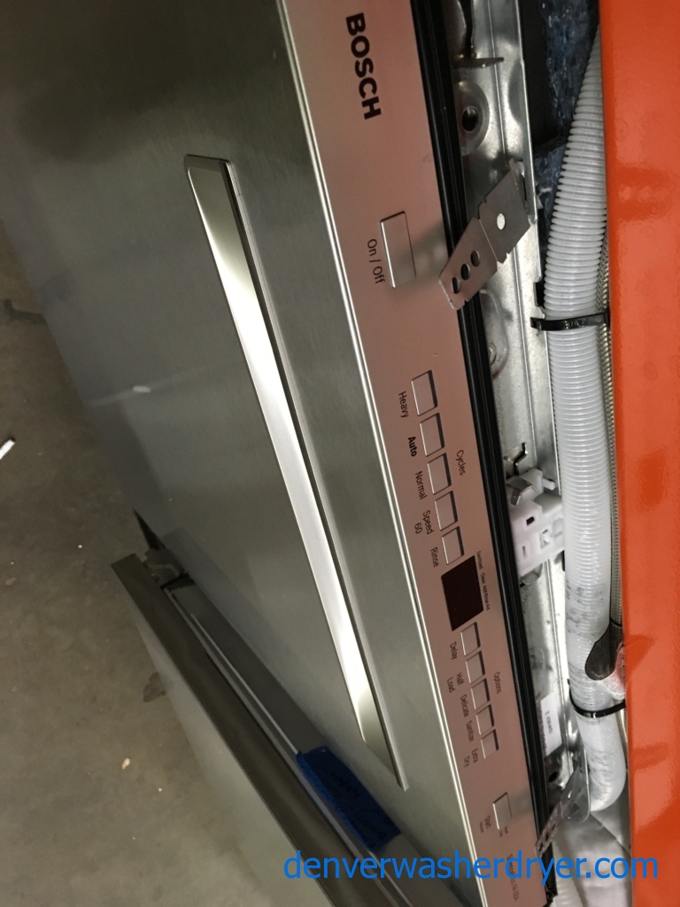 Brand-New Bosch 500 Series Stainless Steel Dishwasher, 24″, Pocket Handle, Top Control, Energy Star, 1-Year Warranty