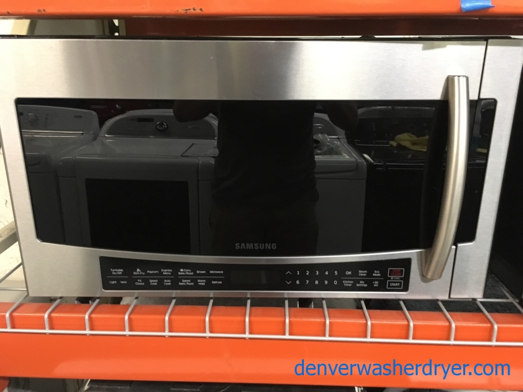BRAND-NEW Finger-Print Resistant Stainless Samsung 30″ Convection Over-the-Range (1.7 Cu. Ft.) Microwave, 1-Year Warranty