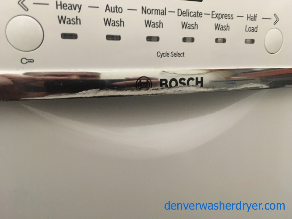 NEW! White Bosch Ascenta 24” Recessed Handle Dishwasher, Energy Star