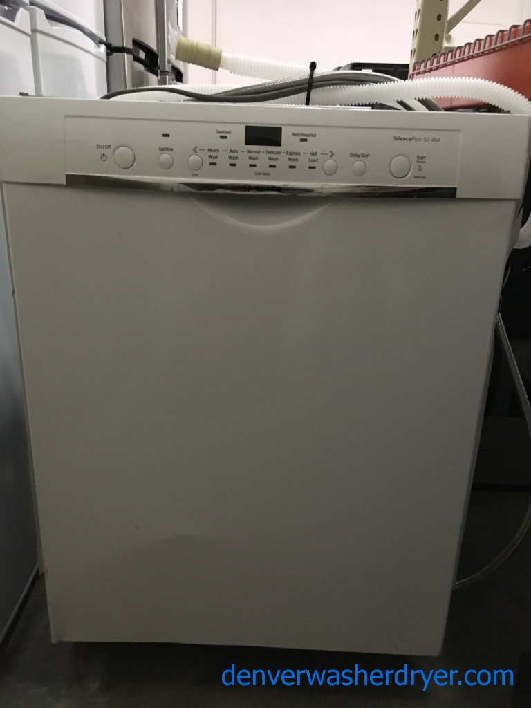 NEW! White Bosch Ascenta 24” Recessed Handle Dishwasher, Energy Star