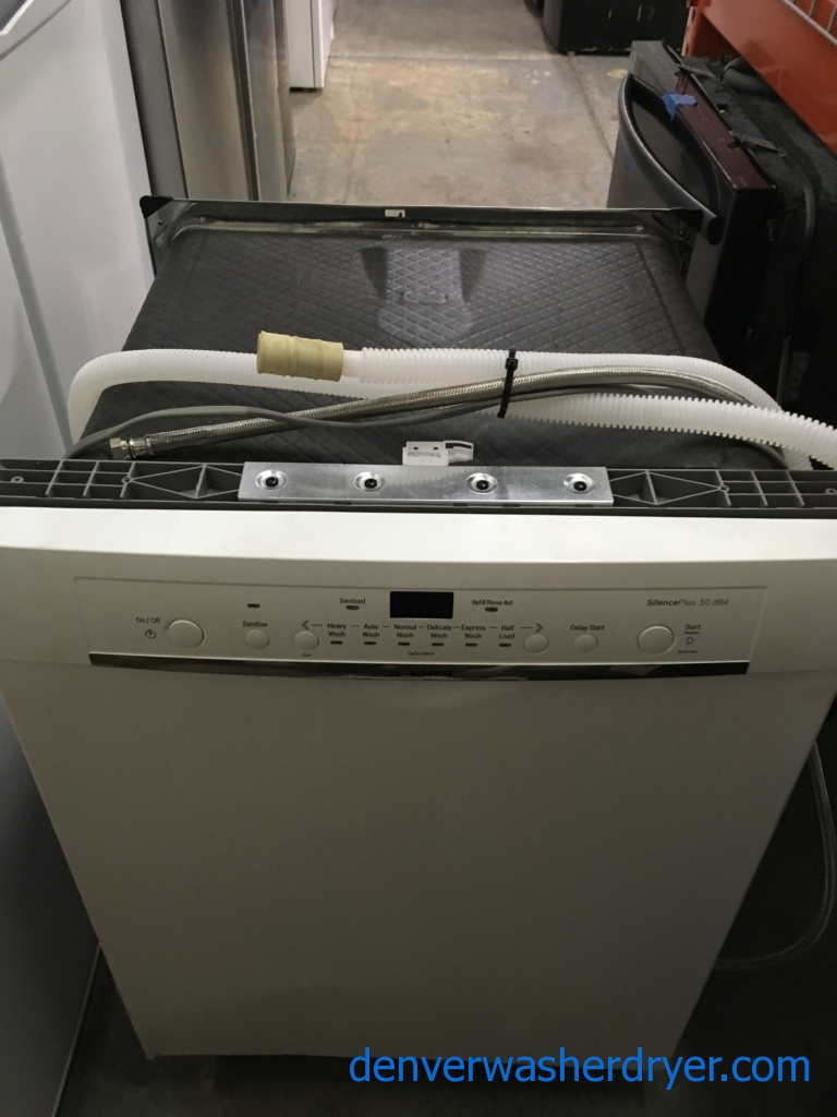 NEW! White Bosch Ascenta 24” Recessed Handle Dishwasher, Energy Star