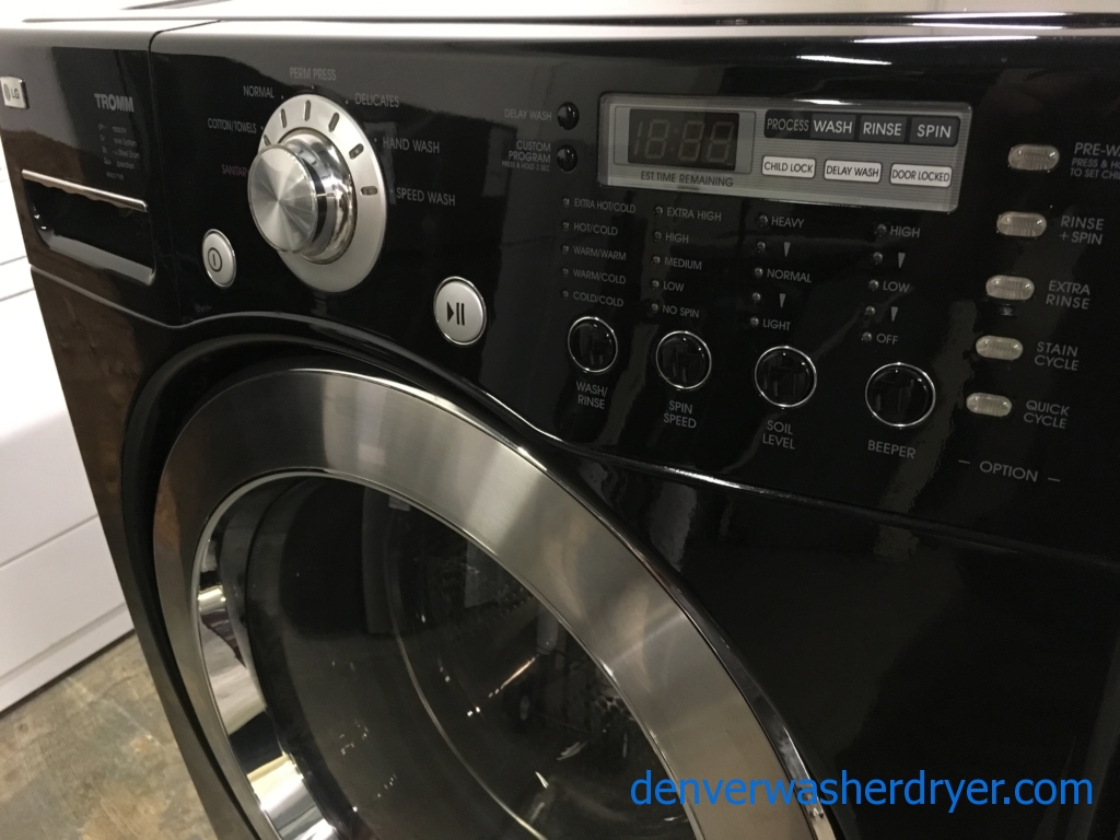 Quality Refurbished 27″ LG Front-Load Stackable HE Direct-Drive Washer & Electric Dryer Set, 1-Year Warranty
