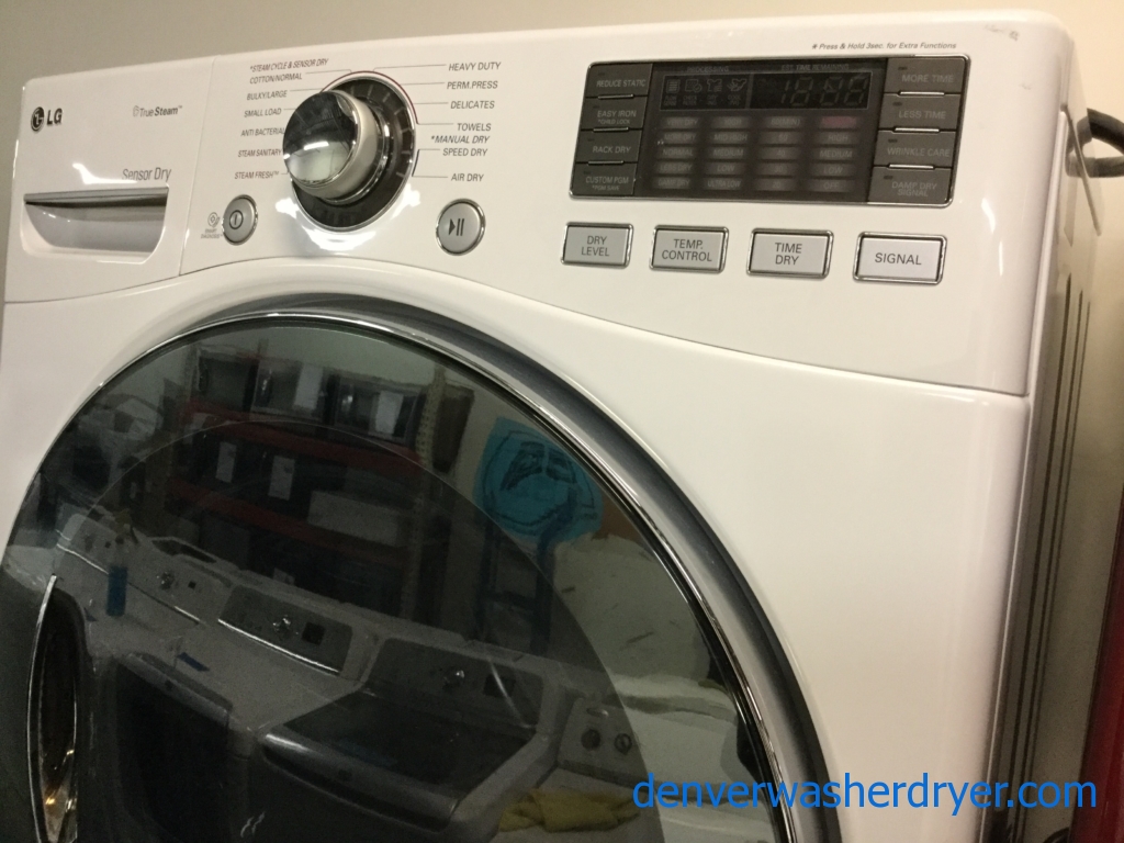 Front-Load LG Washer/Dryer Set, Stackable, Electric, Steam/Sanitary Cycles, Quality Refurbished, 1-Year Warranty