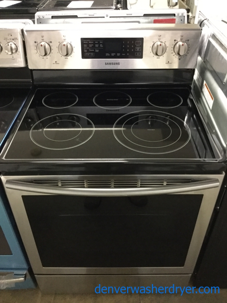 Brand-New Stainless Steel Samsung Range, Glass-Top Stove, Convection Oven, 1-Year Warranty
