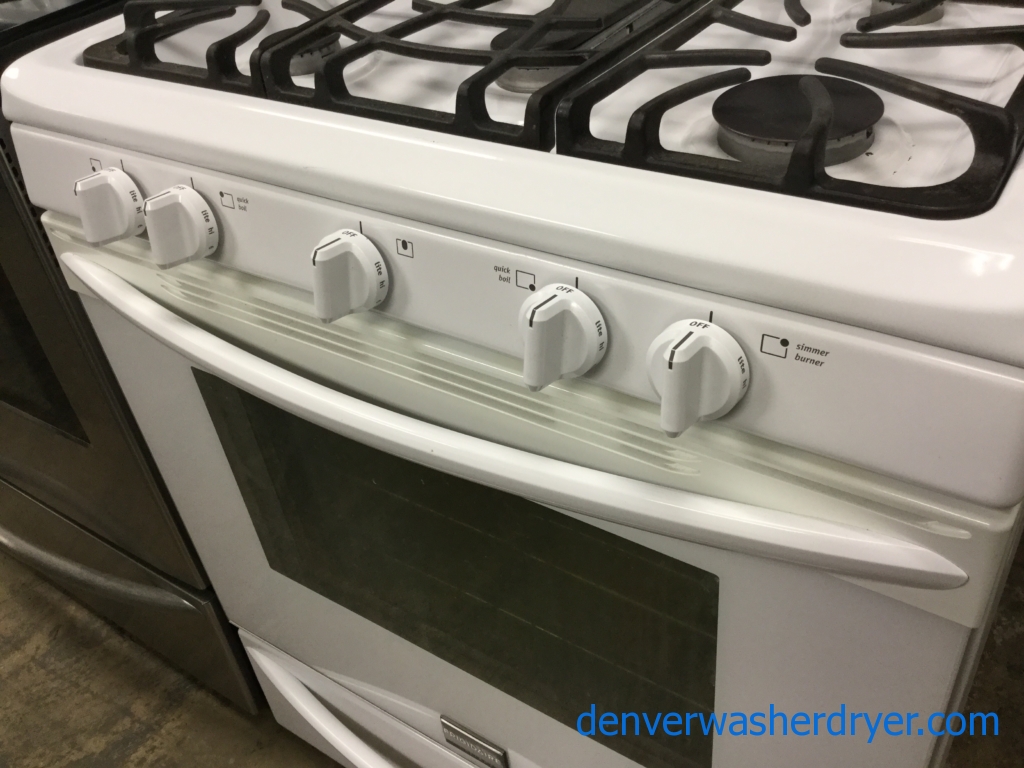 White 30″ Gas Range, 5-Burner, Convection Oven, Used, Works Great, 1-Year Warranty!