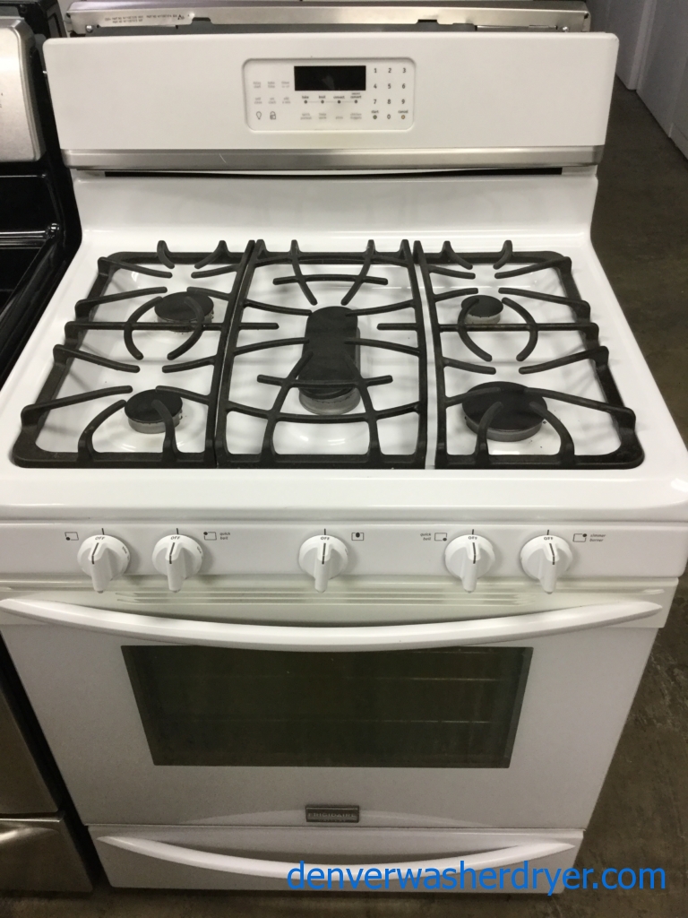 Large Images for White 30″ Gas Range, 5Burner, Convection Oven, Used