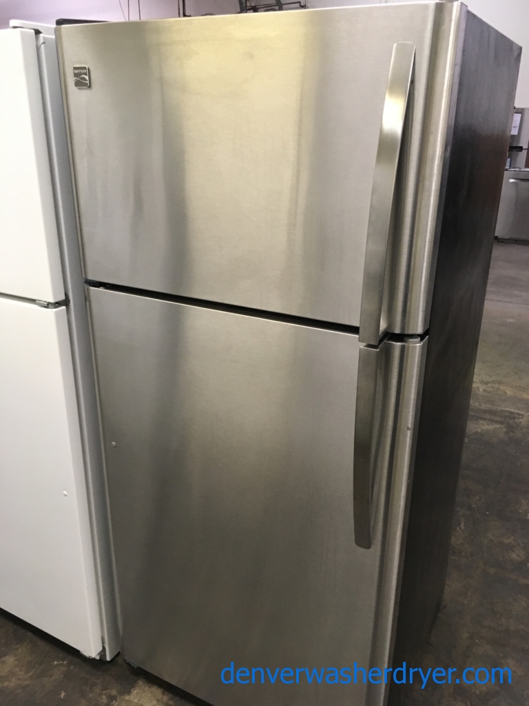 Stunning Stainless Refrigerator, Kenmore, Top-Mount, 18 Cu. Ft., Clean, Cold, Perfect
