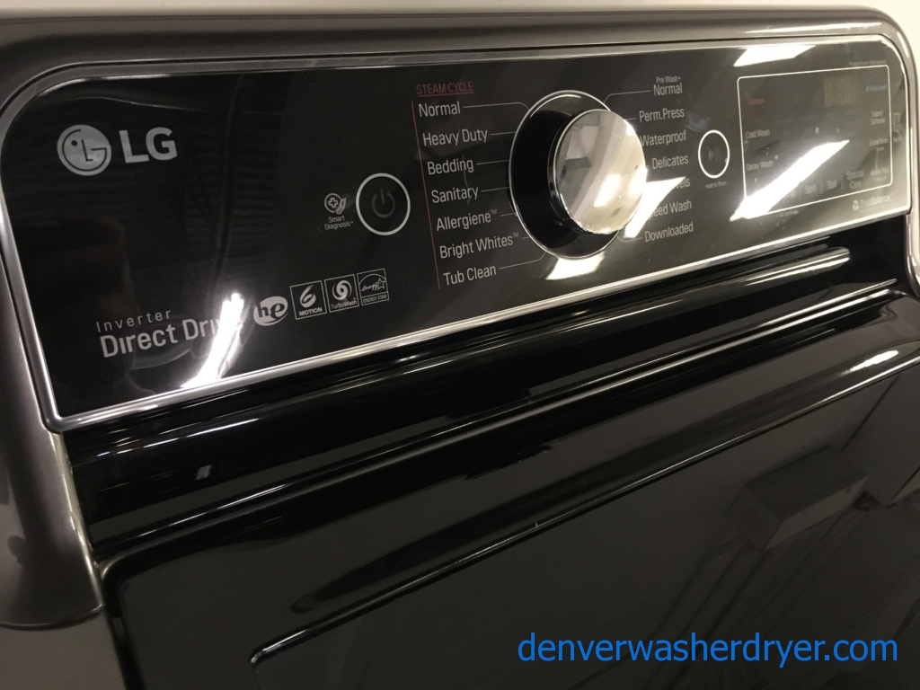 LG 5.2 Cu. Ft. Top-Load Washer in Black Stainless Steel, Steam/Sanitary, HE, ENERGY STAR, 1-Year Warranty