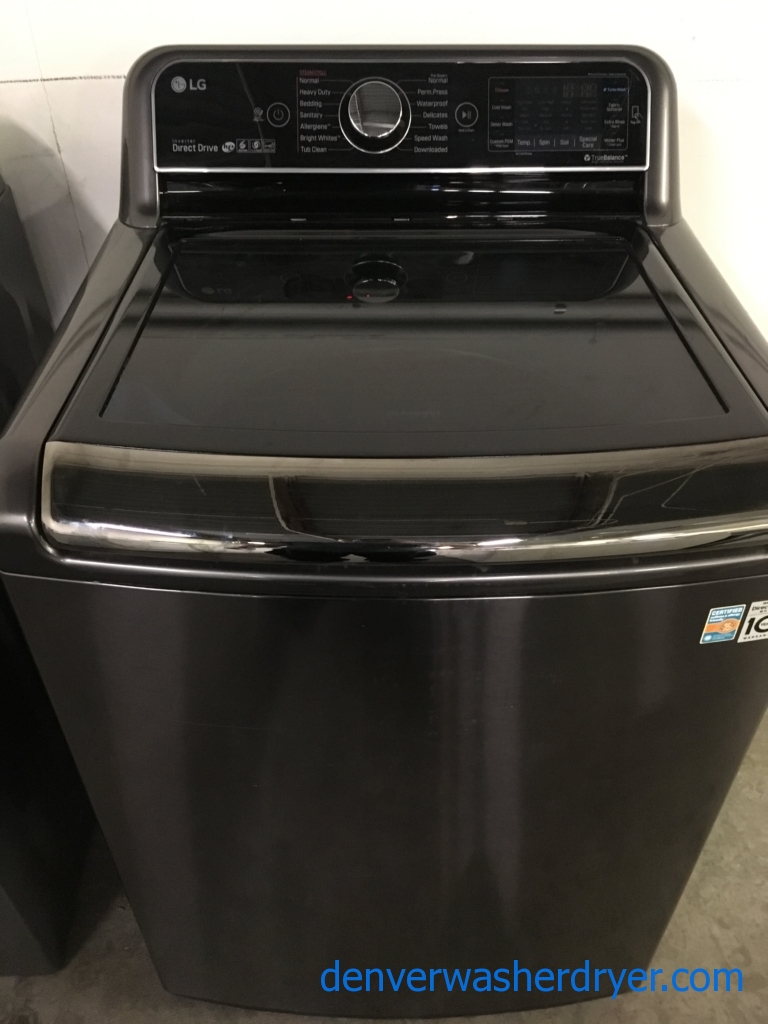 LG 5.2 Cu. Ft. Top-Load Washer in Black Stainless Steel, Steam/Sanitary, HE, ENERGY STAR, 1-Year Warranty
