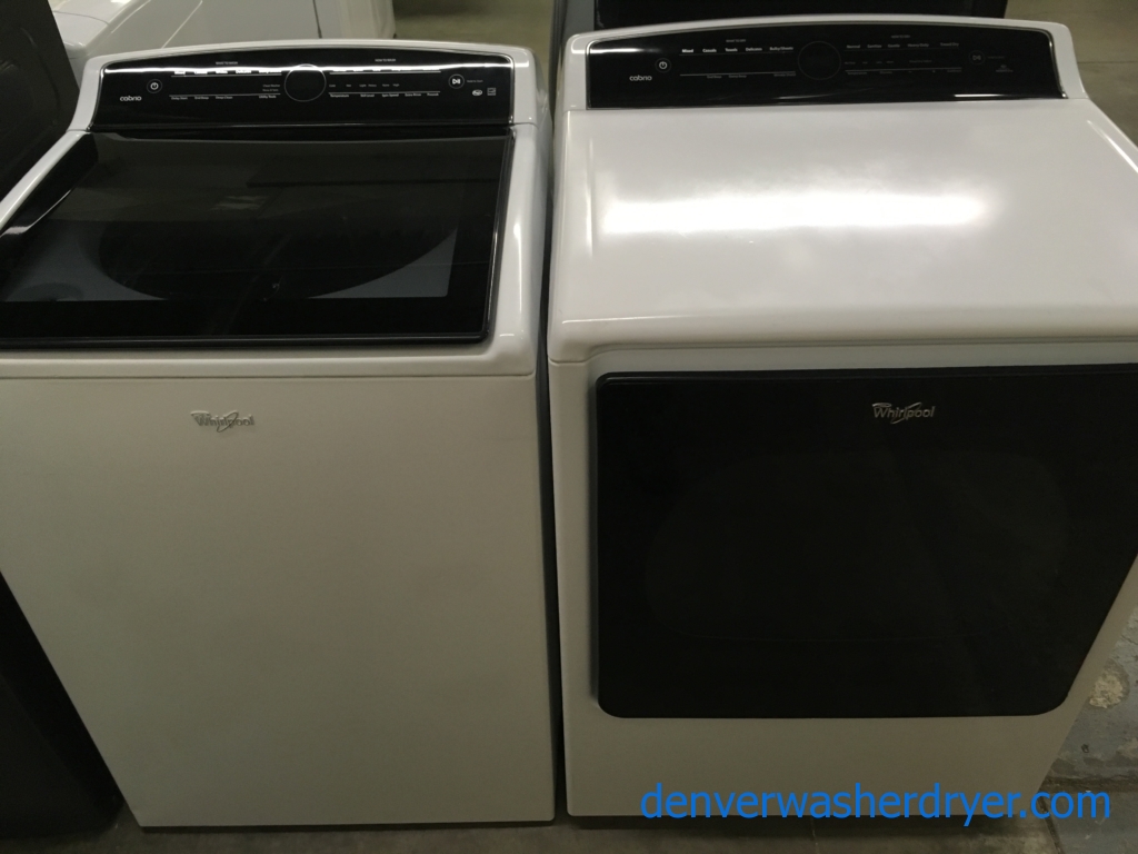 Fancy Newer Model Whirlpool Washer Dryer Set, HE 5.3 Cu. Ft. Washer, Electric HE Dryer, 1-Year Warranty