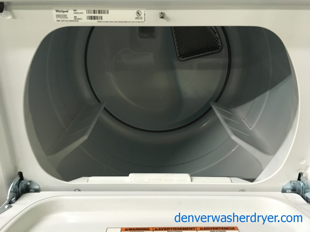Whirlpool Electric Dryer, Slim 27″ Wide, AccuDry Sensor Drying, 1-Year Warranty