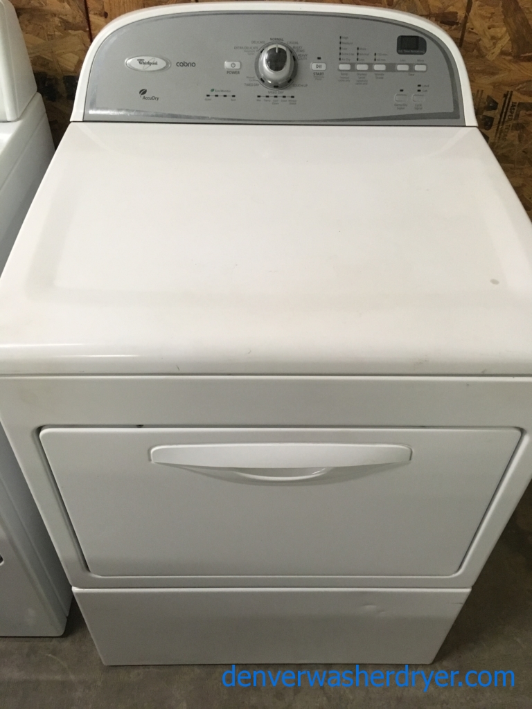 Whirlpool Electric Dryer, Slim 27″ Wide, AccuDry Sensor Drying, 1-Year Warranty