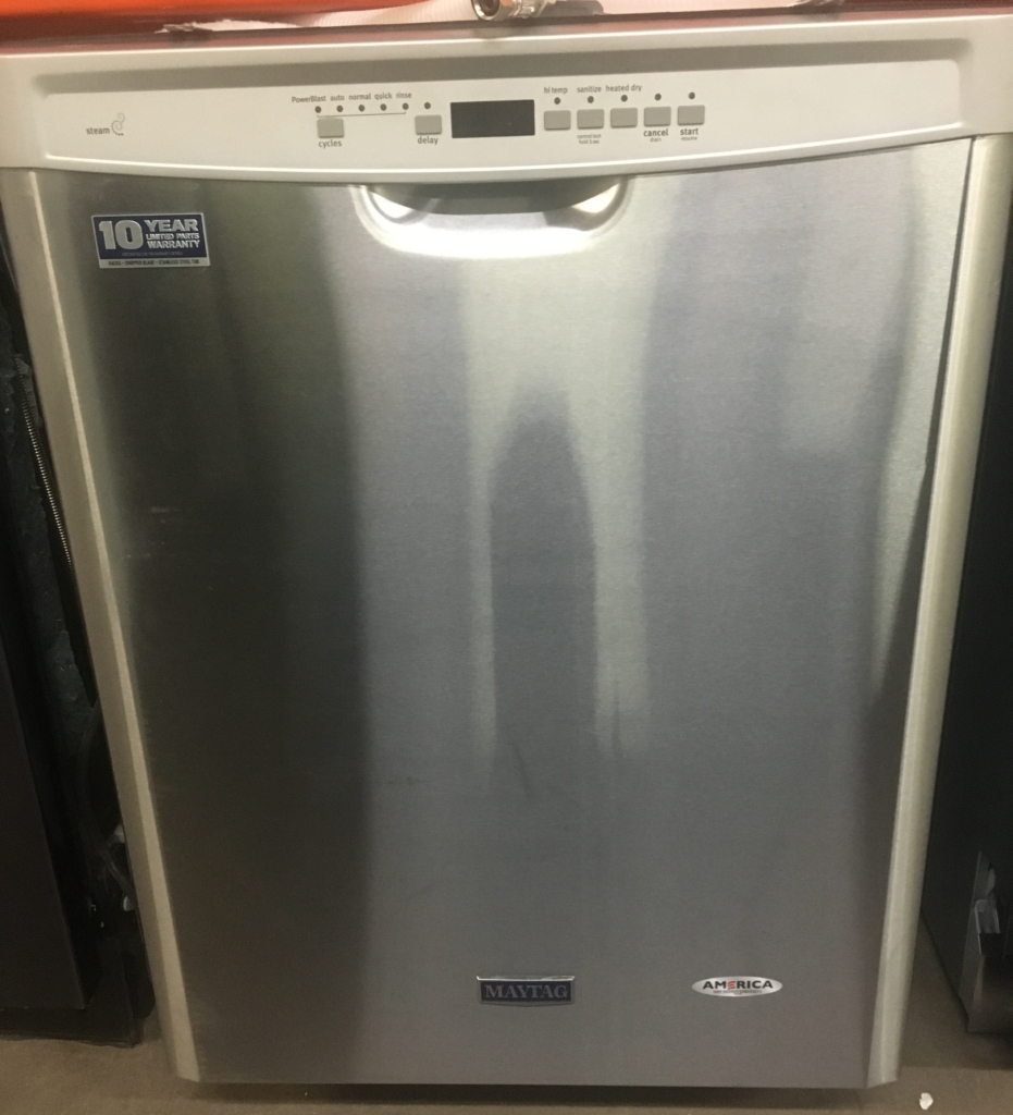 Maytag Stainless 24″ Built-In Dishwasher w/Stainless Tub & Power-Blast Cycle, 1-Year Warranty