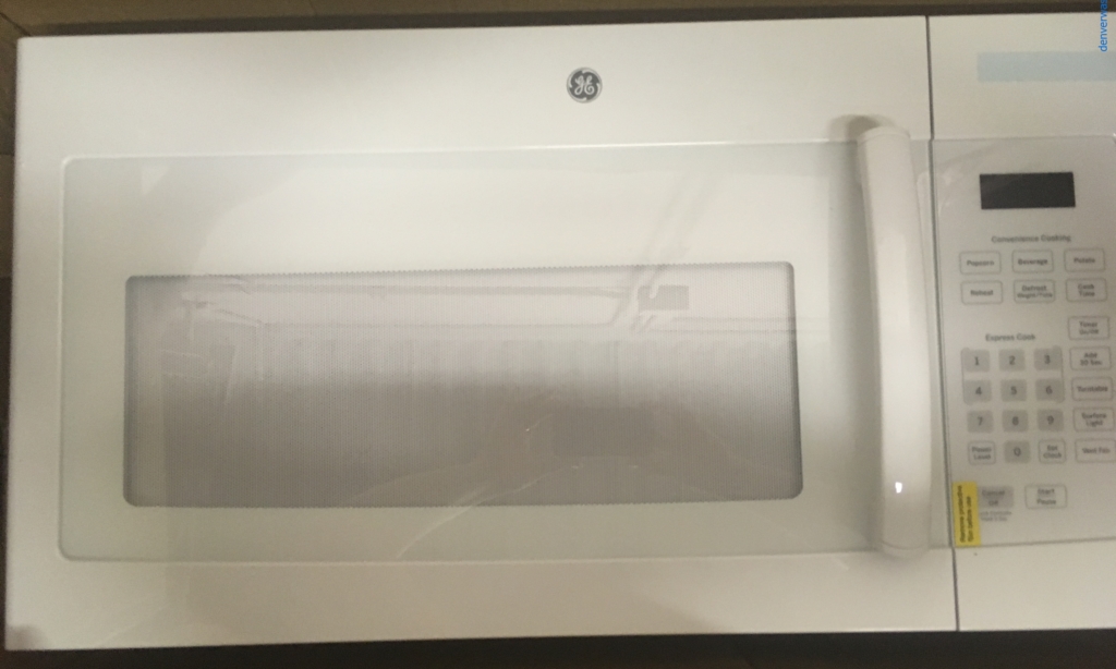 Brand-New White GE Over-the-Range Microwave, 1-Year Warranty