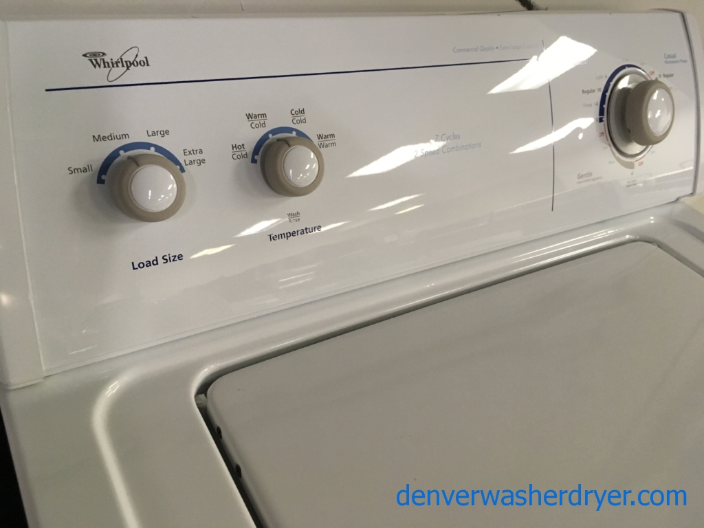 X-L Capacity Quality Refurbished Direct-Drive 27″ Whirlpool Top-Load Washer w/Agitator, 1-Year Warranty