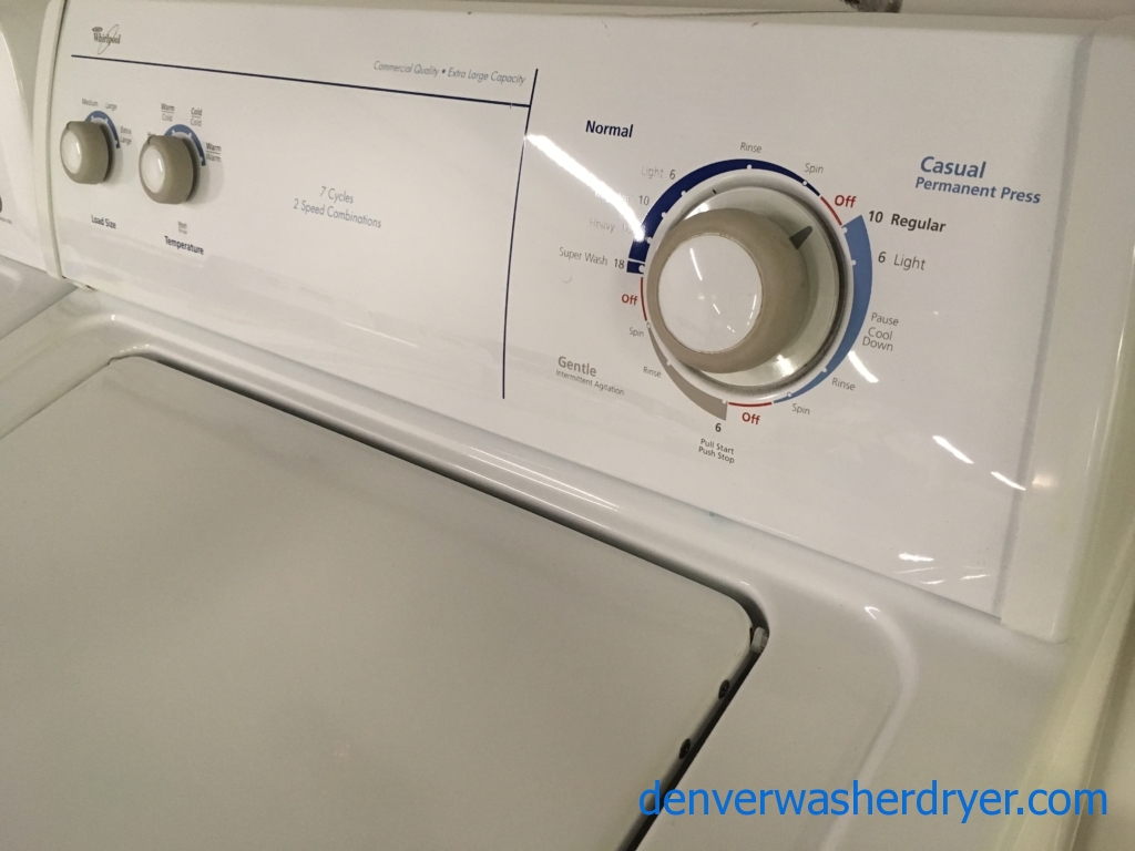 X-L Capacity Quality Refurbished Direct-Drive 27″ Whirlpool Top-Load Washer w/Agitator, 1-Year Warranty