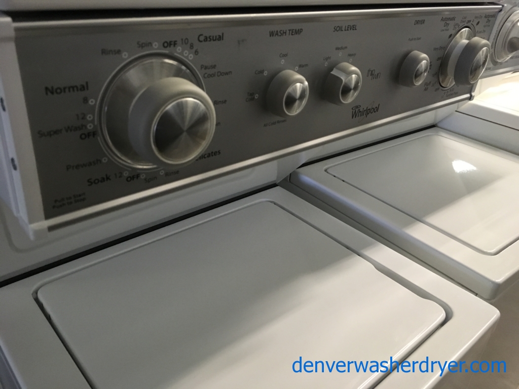 Near-New Whirlpool Unitized Washer/Dryer Combo, 24″ Wide, Electric, Direct-Drive, 1-Year Warranty!