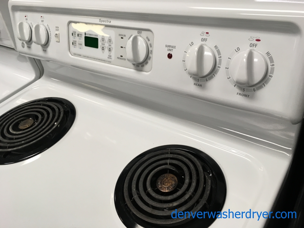 30″ GE Spectra Electric Coil-Top Range, 1-Year Warranty