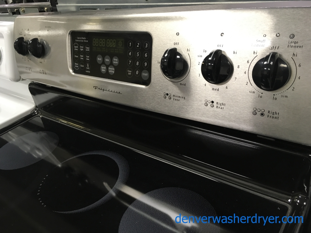 30″ Frigidaire Free-Standing Electric Glass-Top Range, 1-Year Warranty