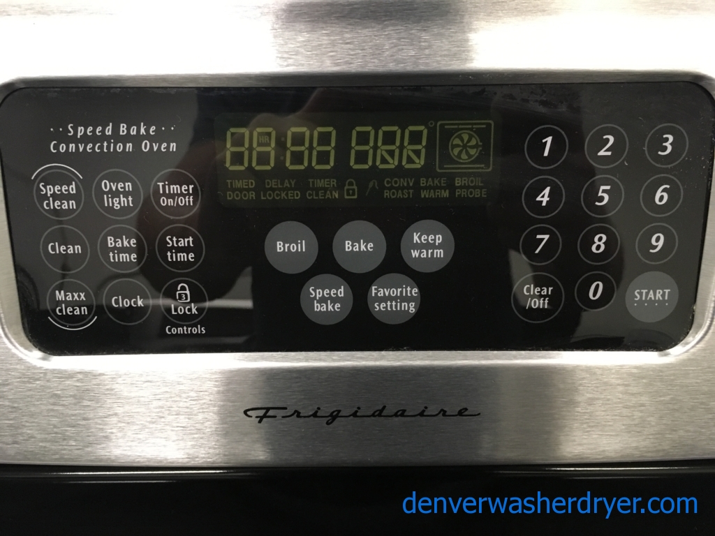 30″ Frigidaire Free-Standing Electric Glass-Top Range, 1-Year Warranty