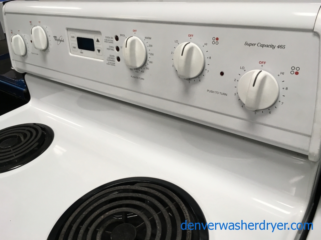 Whirlpool 30″ Free-Standing Electric Coil-Top Range, 1-Year Warranty