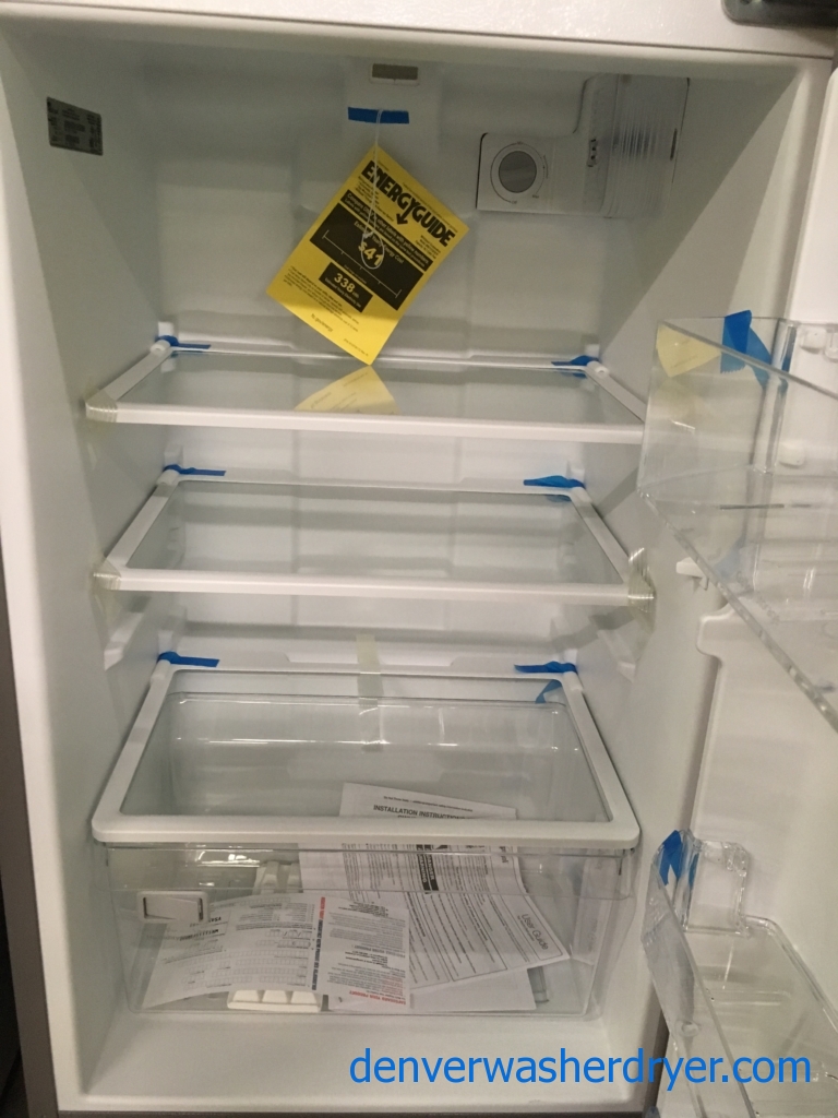 25″ BRAND-NEW Whirlpool Top-Freezer (10.7 Cu. Ft.) Refrigerator, 1-Year Warranty