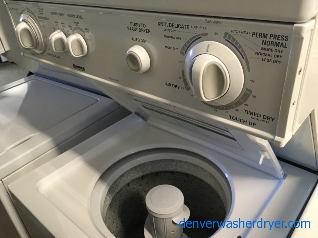 24″ Heavy-Duty Quality Refurbished Kenmore Unitized Laundry Center, 1-Year Warranty