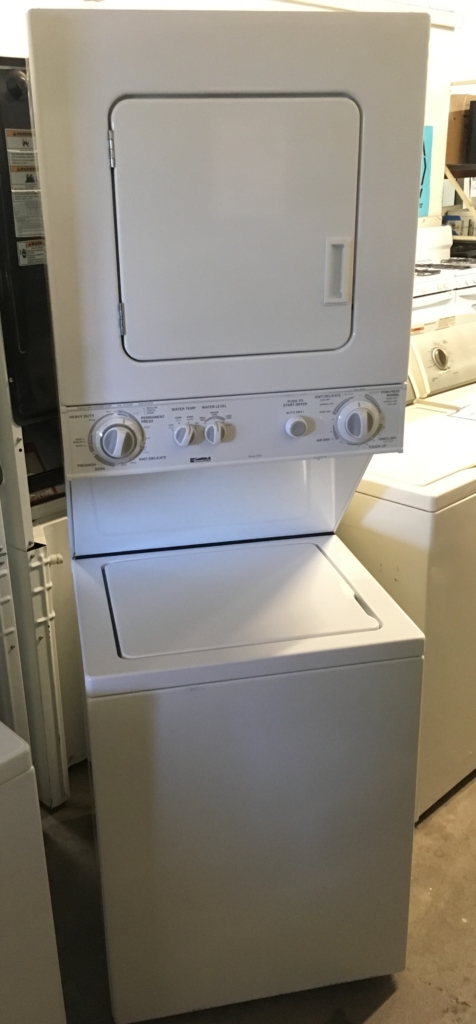 24″ Heavy-Duty Quality Refurbished Kenmore Unitized Laundry Center, 1-Year Warranty