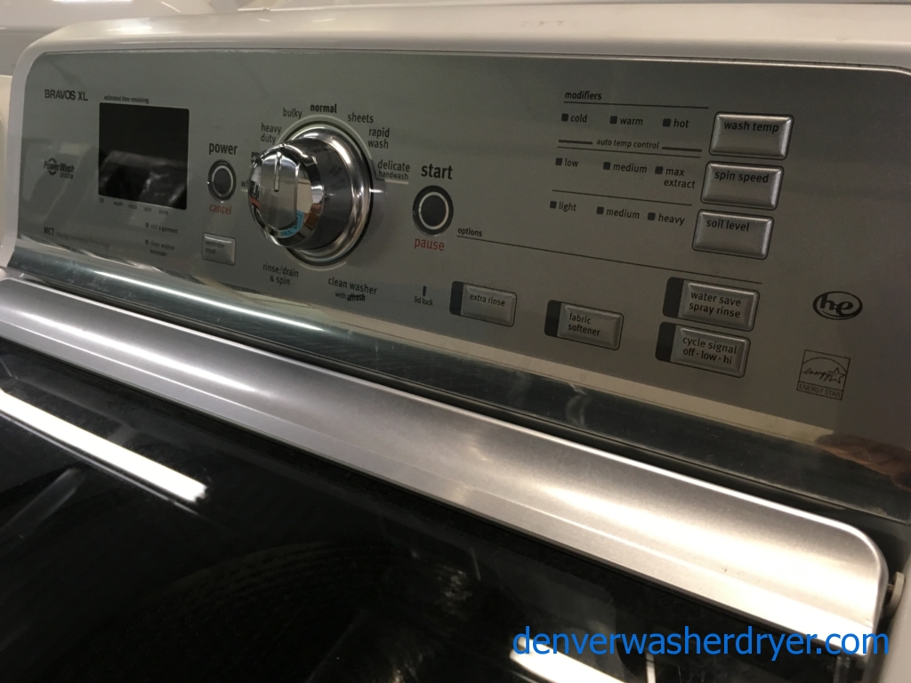 27″ Maytag Direct-Drive Top-Load Washer & Electric Dryer, Quality Refurbished, 1-Year Warranty