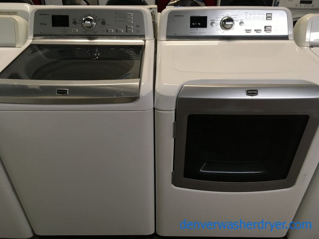 27″ Maytag Direct-Drive Top-Load Washer & Electric Dryer, Quality Refurbished, 1-Year Warranty
