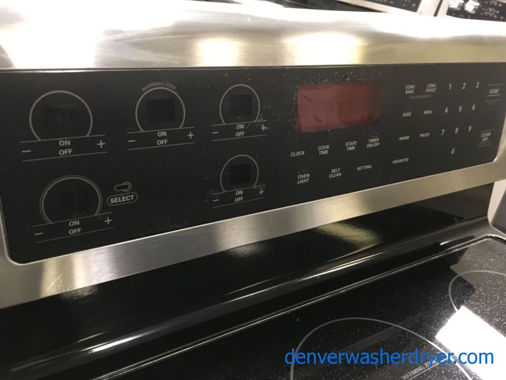 30″ Free-Standing LG Electric Glass-Top Range with Fan Convection, 1-Year Warranty