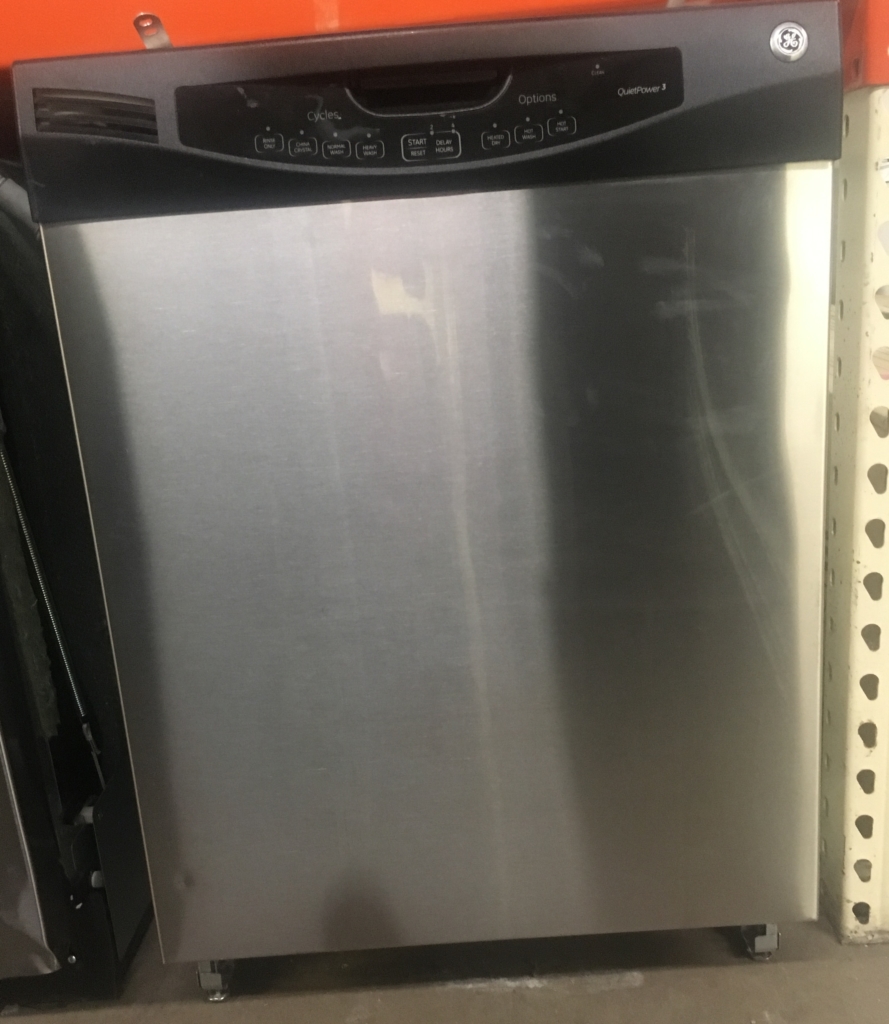 New 24″ GE Stainless Dishwasher w/Plastic Tub, 1-Year Warranty