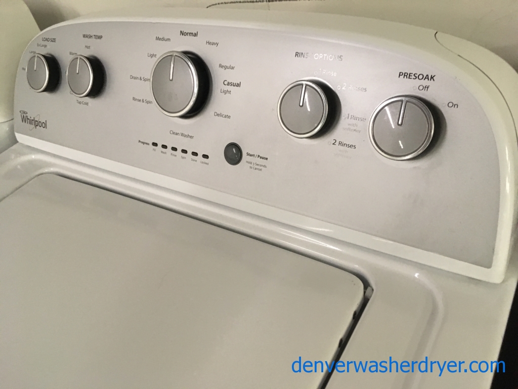 Quality Refurbished Whirlpool Top-Load Washer with Agitator & Load-Size Selector, 1-Year Warranty