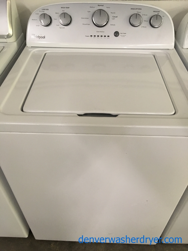 Quality Refurbished Whirlpool Top-Load Washer with Agitator & Load-Size Selector, 1-Year Warranty