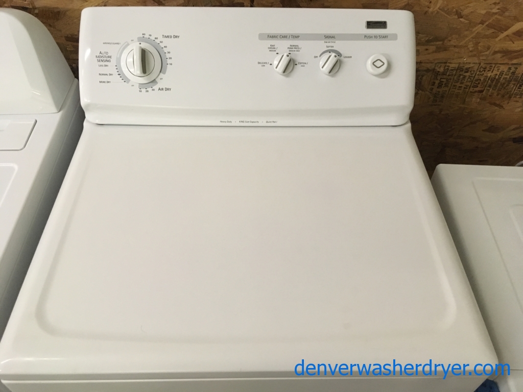 *GAS* Kenmore Elite Dryer, Slim 27″ Wide, KING Size Capacity, White, Quality Refurbished, 1-Year Warranty!