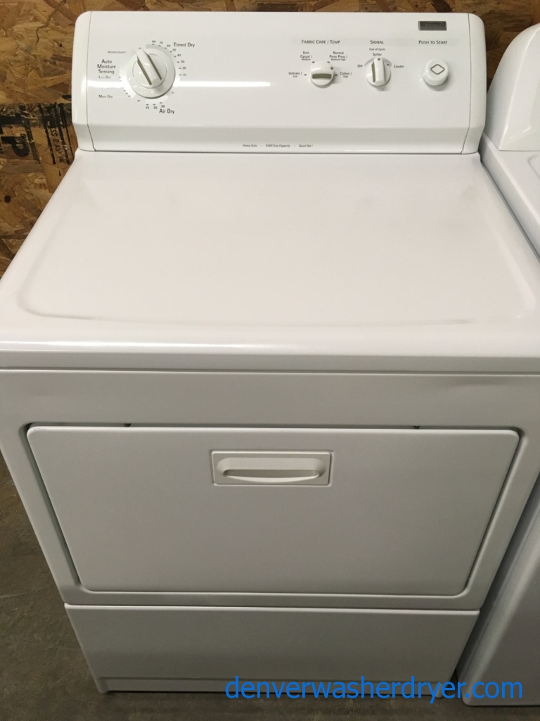27″ Kenmore (Whirlpool) Electric Dryer, KING Size Capacity, Quality Refurbished, 1-Year Warranty!