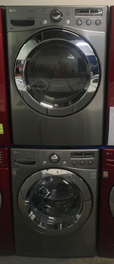 27″ Quality Refurbished LG Front-Load Stackable Washer & Electric Dryer, 1-Year Warranty