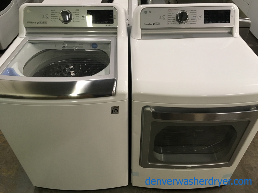 Brand New LG Top-Load HE Direct-Drive Washer, *GAS* HE Dryer, Mega Capacity, 1-Year Warranty