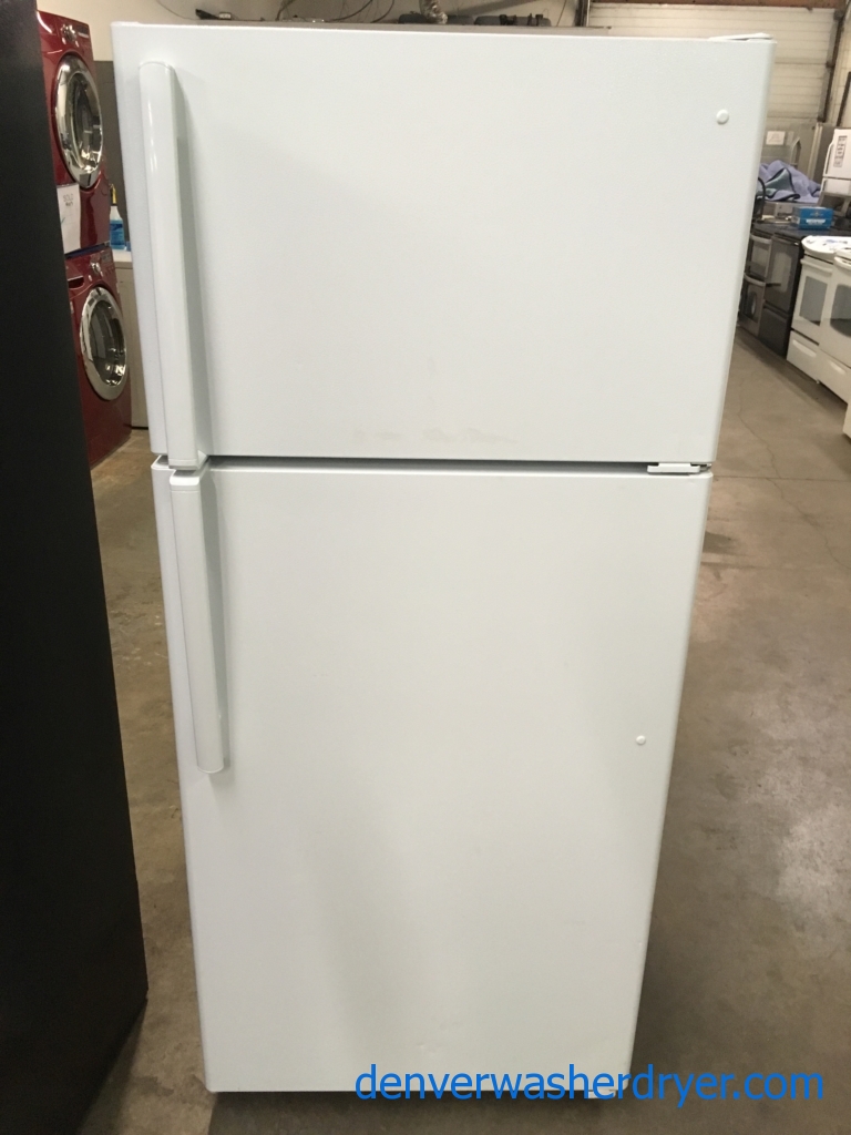 White Top-Mount Refrigerator, 16 Cu Ft, GE