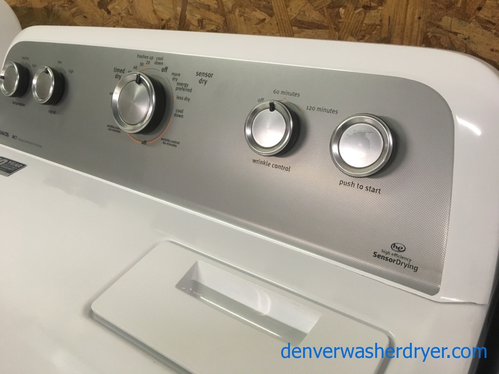 Awesome Maytag Dryer, 29″ Wide, 220V, Sanitize Cycle, Large Capacity, Quality Refurbished, 1-Year Warranty!