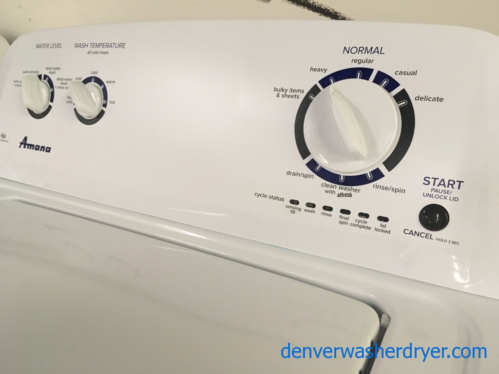NEW! Amana Washer, HE, Agitator, 1-Year Warranty!