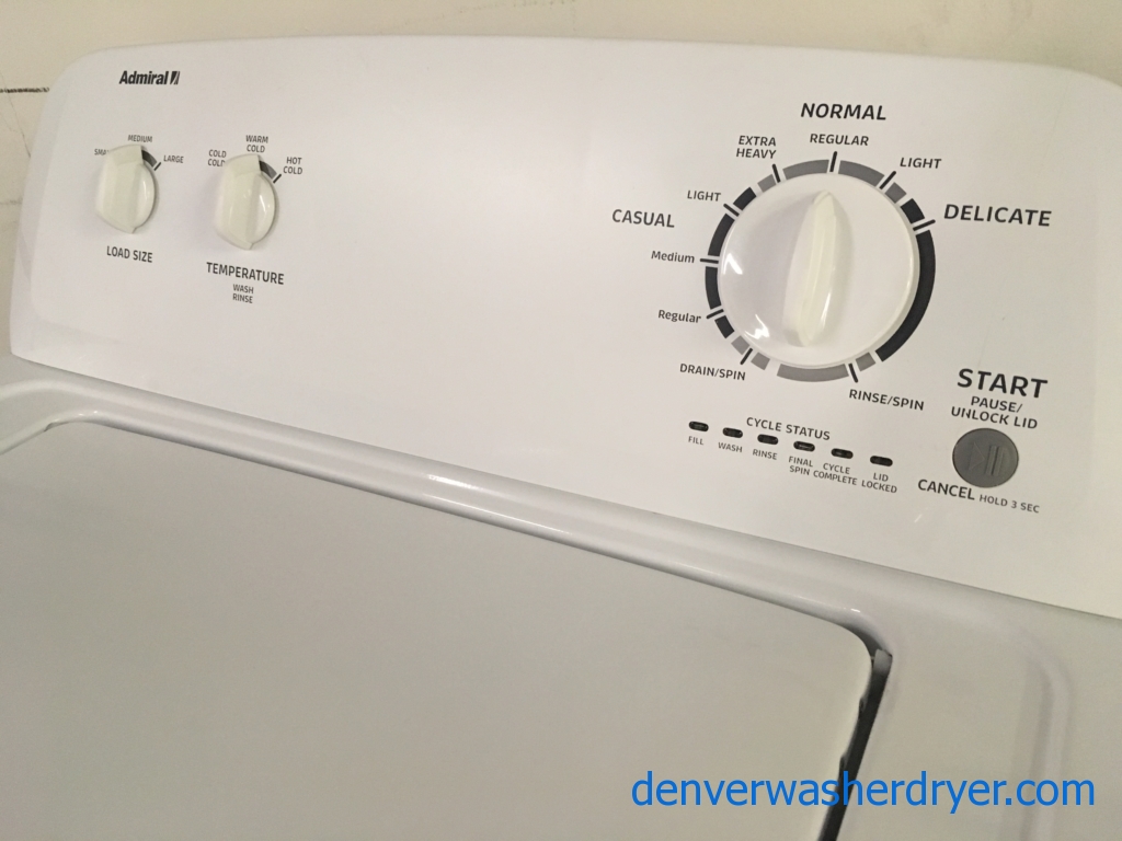 Awesome Admiral Washer, Agitator, 3.4 Cu.Ft, Quality Refurbished, 1-Year Warranty!